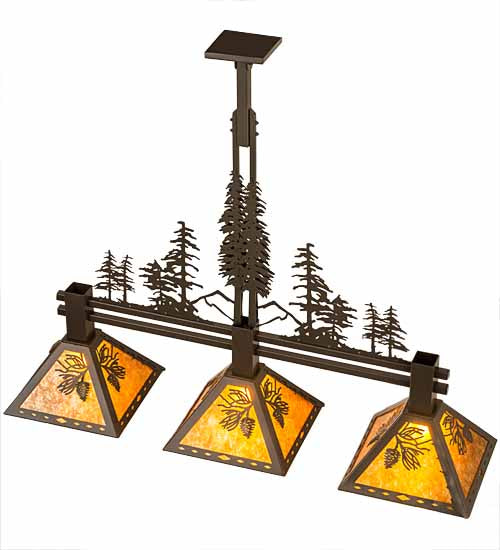 45"L Tall Pines 3 Lt Island Pendant