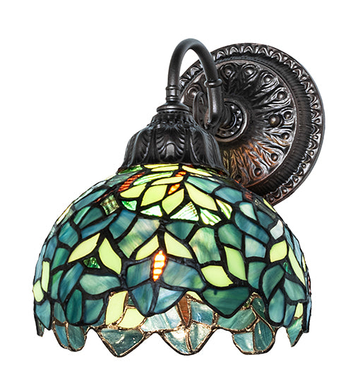 8" Wide Nightfall Wisteria Wall Sconce