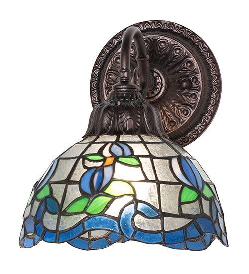 7" Wide Roseborder Wall Sconce