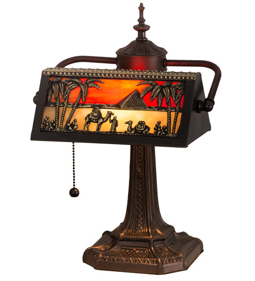 15.5"H Camel Mission Banker'S Lamp