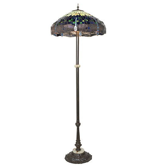 64" High Tiffany Hanginghead Dragonfly Floor Lamp