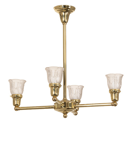 27" Wide Revival Summer Wheat 4 Light Chandelier