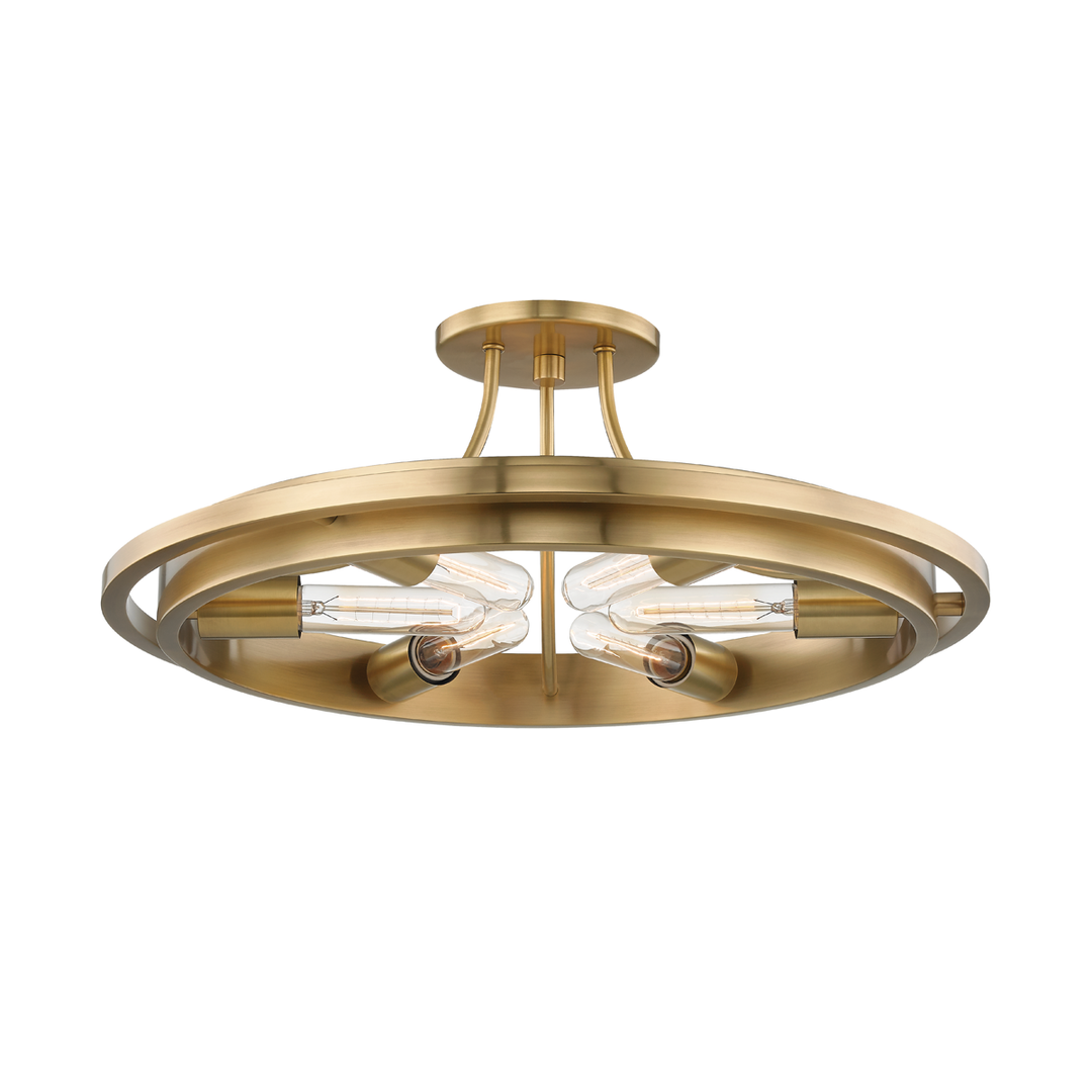 Chambers Flush Mount - Aged Brass