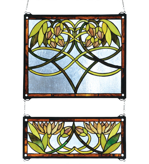 21"W X 26"H Waterlily 2 -Piece Stained Glass Window