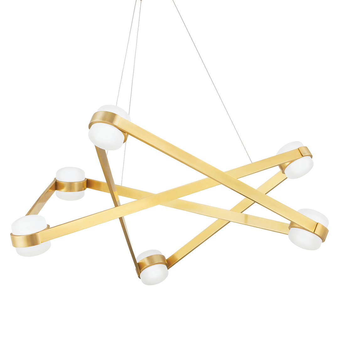 Orbit 6 Light Chandelier - Aged Brass