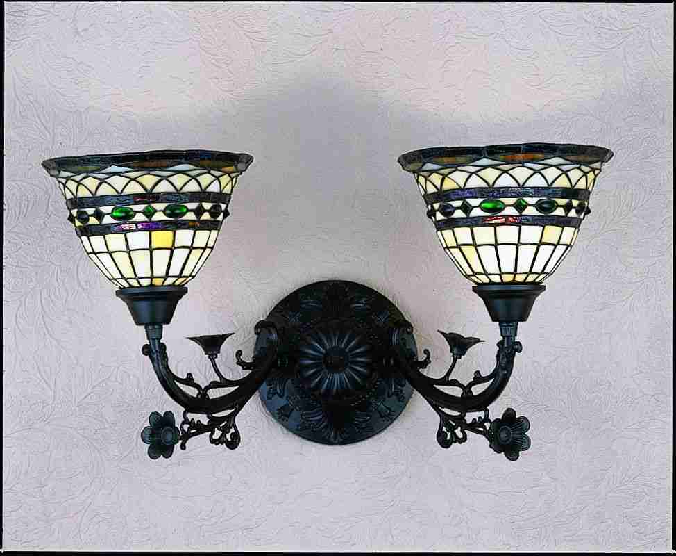 21"W Tiffany Roman 2 Lt Wall Sconce