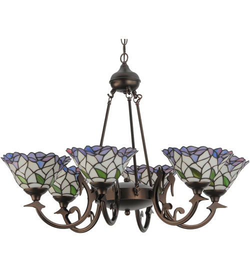 33"W Daffodil Bell 6 Lt Chandelier