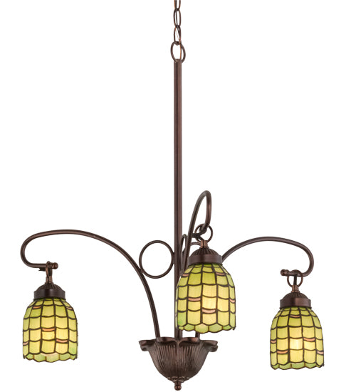 26"W Sea Scallop 3 Lt Chandelier