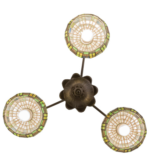 26"W Jeweled Basket 3 Lt Chandelier