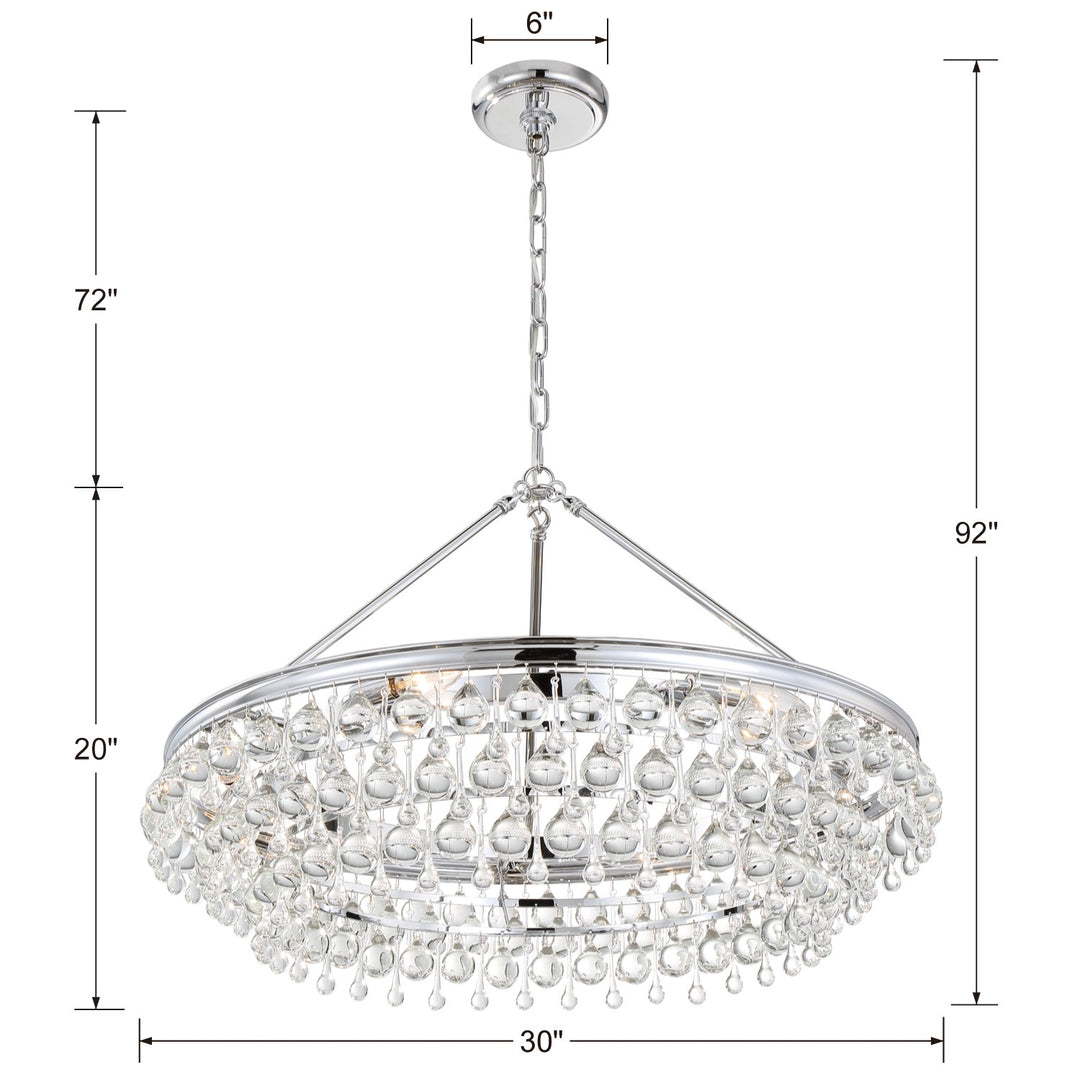 Crystorama Calypso 6 Light Matte Black Chandelier