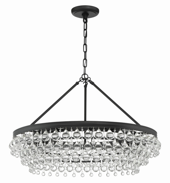 Crystorama Calypso 6 Light Matte Black Chandelier