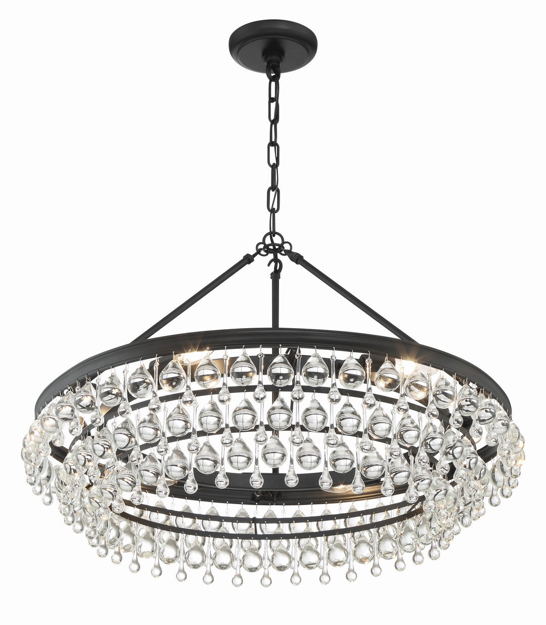 Crystorama Calypso 6 Light Matte Black Chandelier