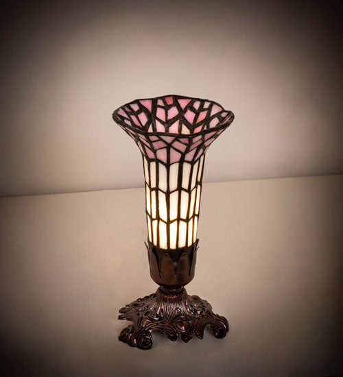 8" High Stained Glass Pond Lily Victorian Accent Lamp