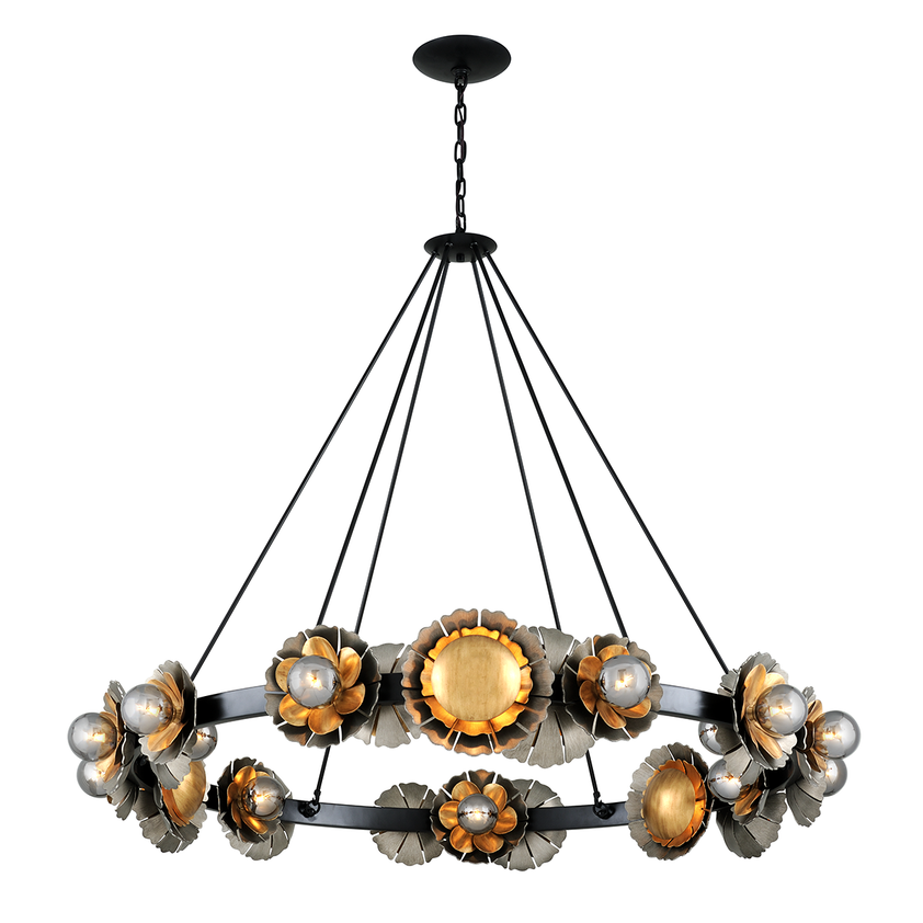 Magic Garden Chandelier 49" - Black Graphite Bronze Leaf