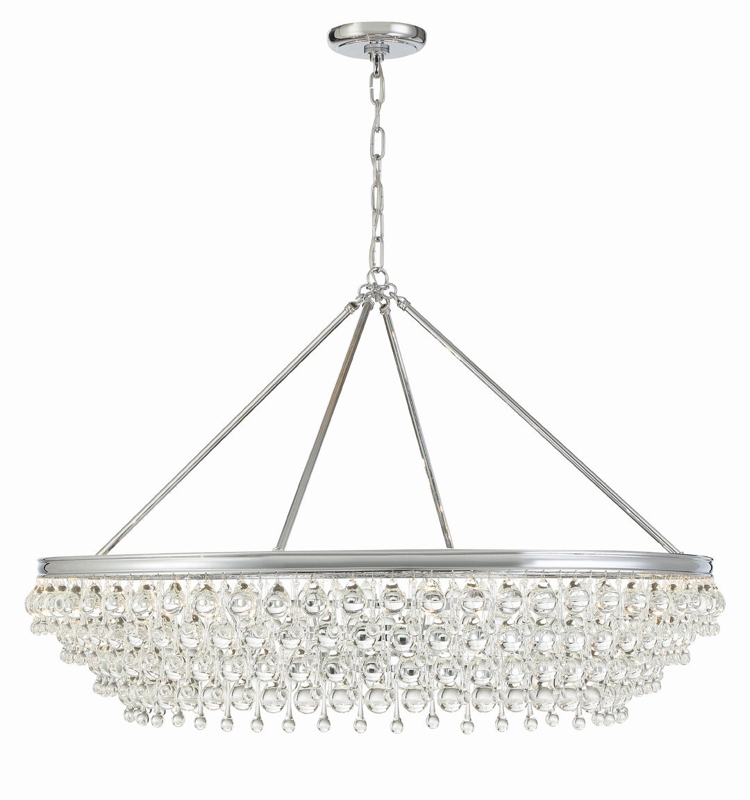 Crystorama Calypso 8 Light Crystal Teardrop Polished Chrome Chandelier