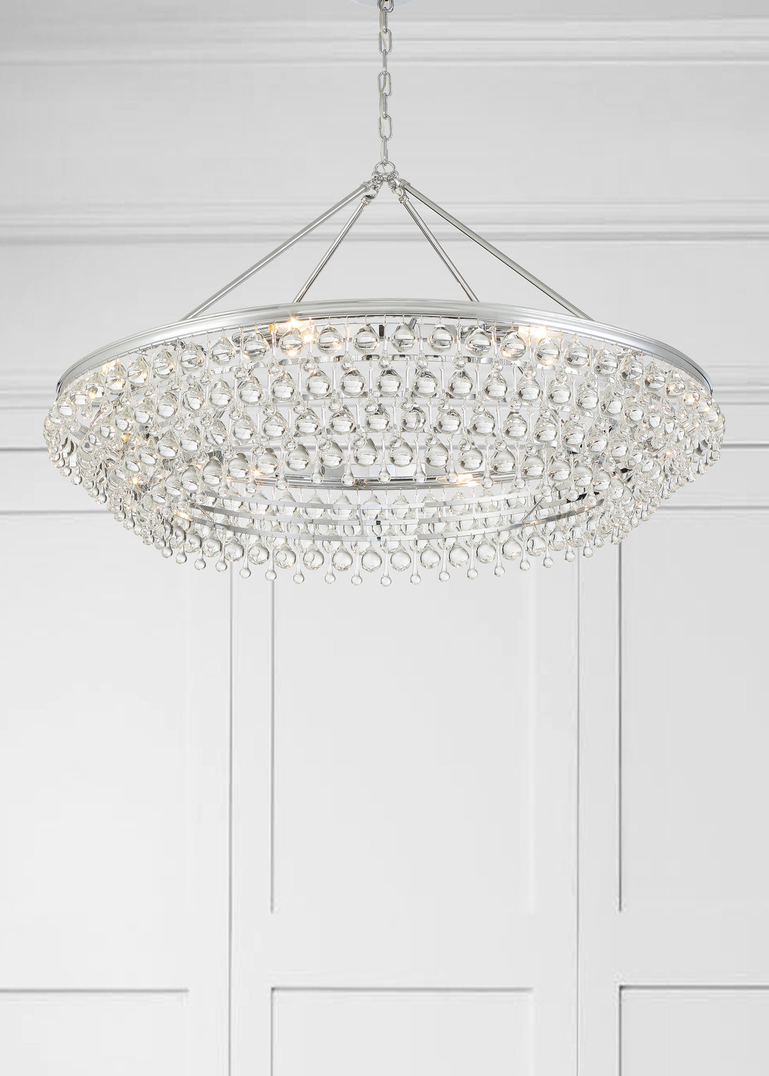 Crystorama Calypso 8 Light Crystal Teardrop Polished Chrome Chandelier