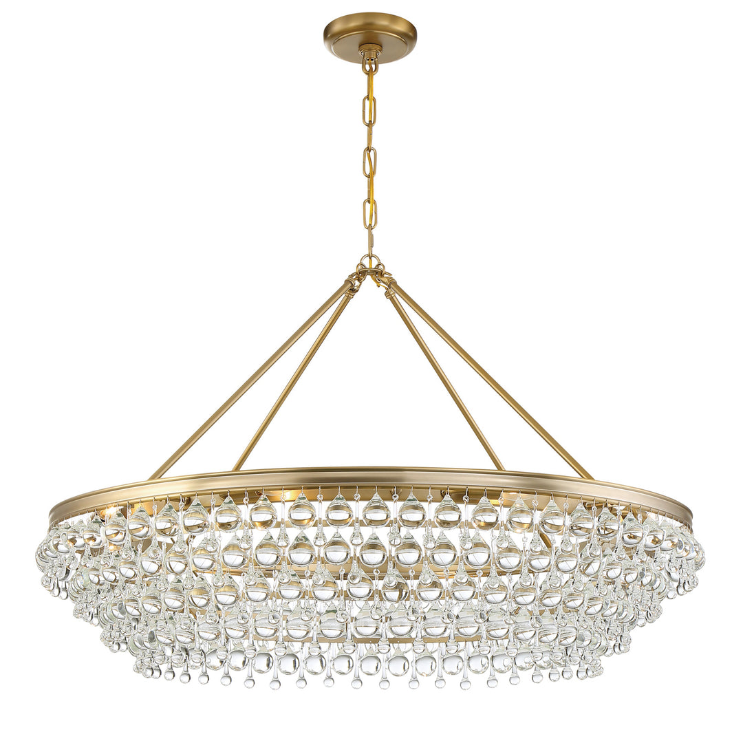 Calypso 8 Light Crystal Teardrop Polished Chrome Chandelier