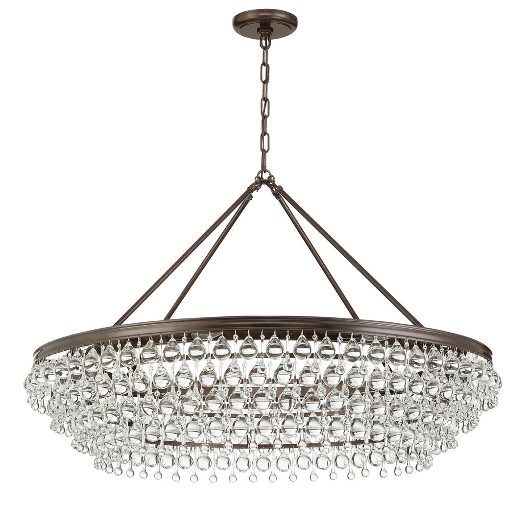 Calypso 8 Light Crystal Teardrop Polished Chrome Chandelier