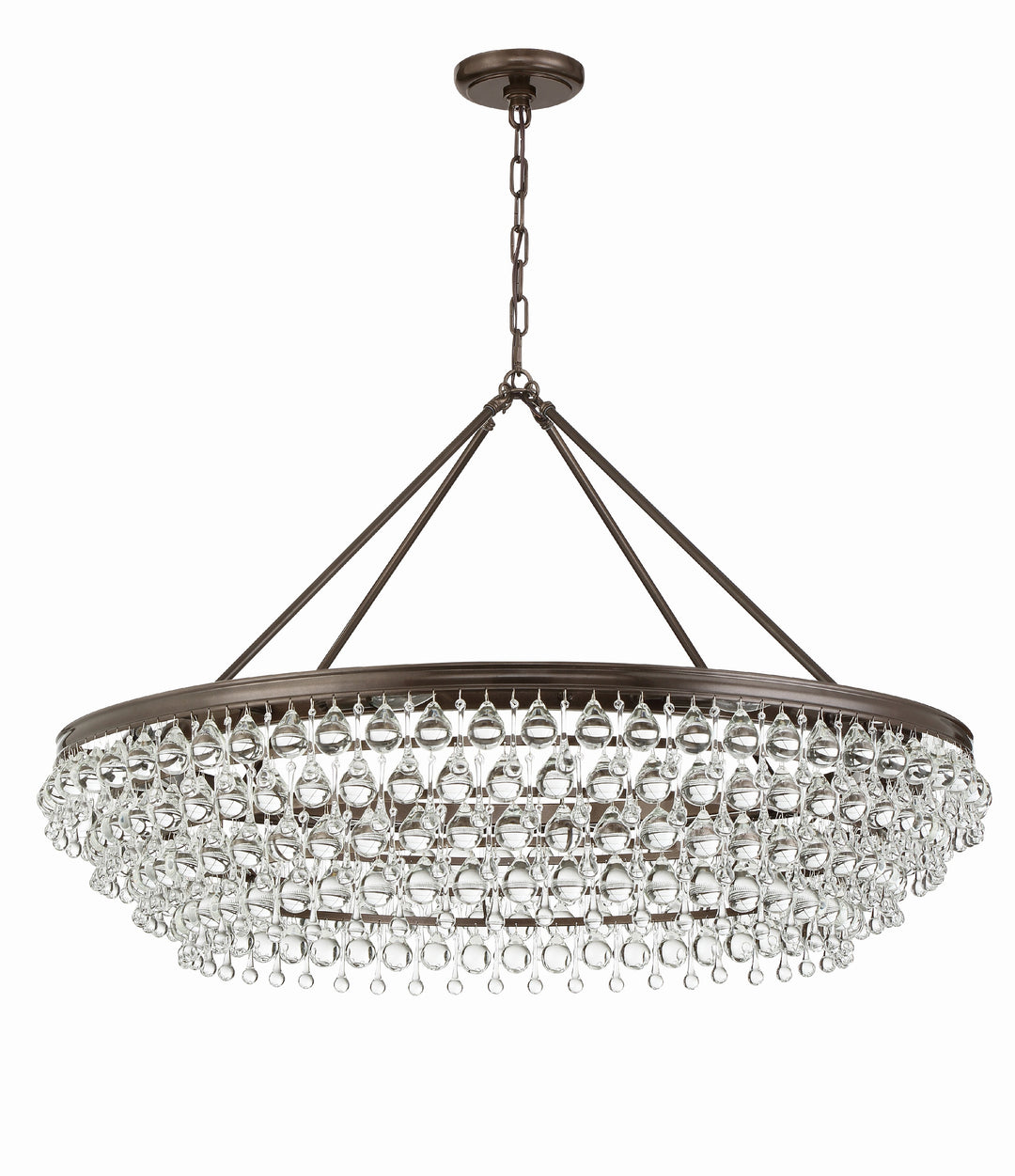 Crystorama Calypso 8 Light Crystal Teardrop Polished Chrome Chandelier