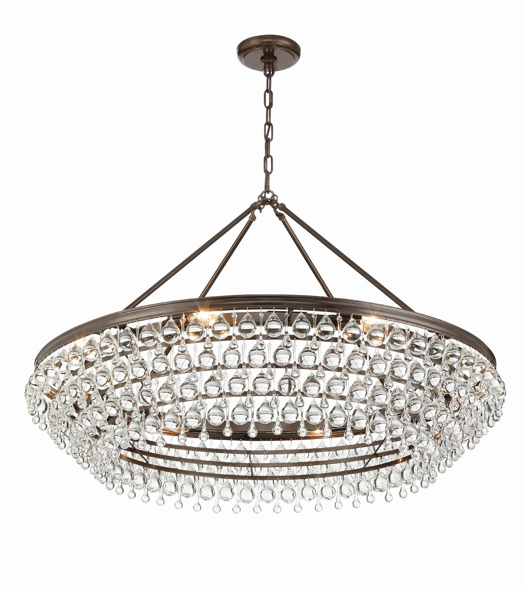 Crystorama Calypso 8 Light Crystal Teardrop Polished Chrome Chandelier