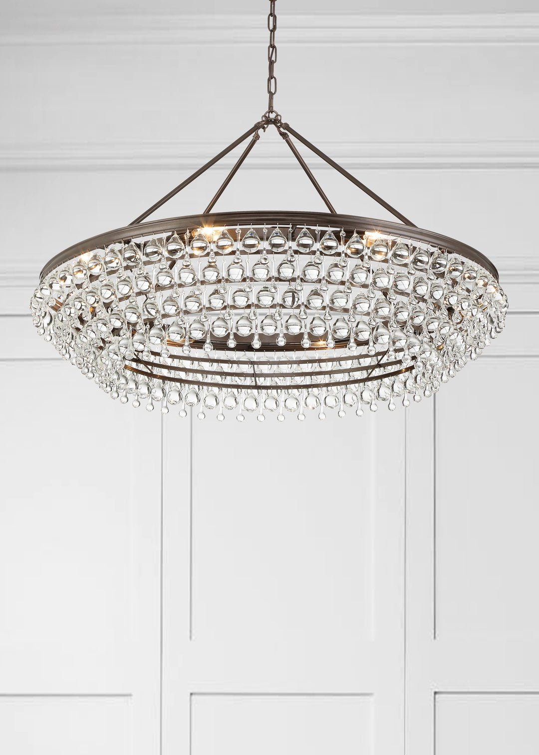 Crystorama Calypso 8 Light Crystal Teardrop Polished Chrome Chandelier