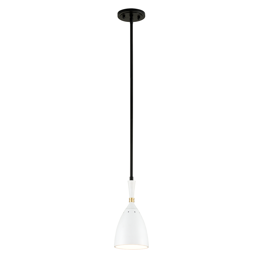 Utopia Pendant - Black Brass Off White Shades