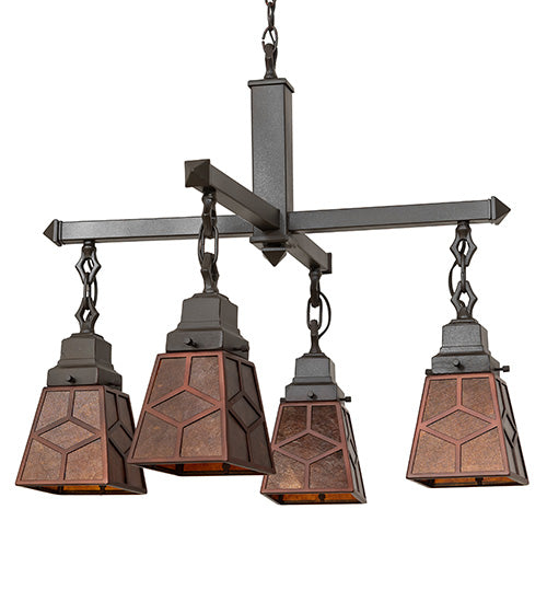 24" Wide Bungalow Mission 4 Light Chandelier