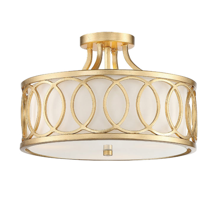 Libby Langdon Graham 3 Light Antique Gold Semi Flush Mount