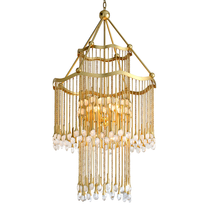 Kiara Chandelier 55" - Gold Leaf