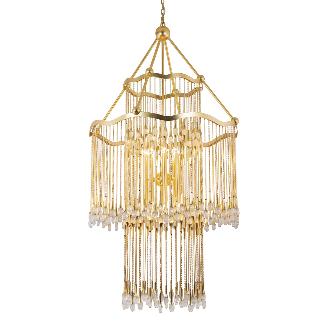 Kiara Chandelier 73" - Gold Leaf