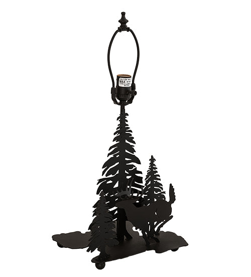 14" High Deer Through The Trees Lighted Table Base