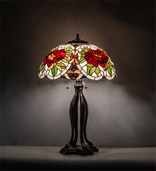 30" High Renaissance Rose Table Lamp