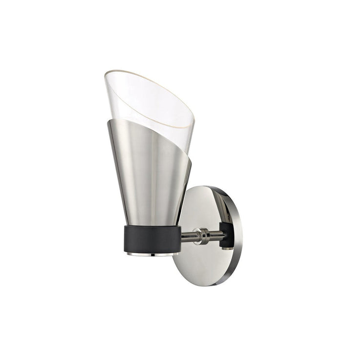 Angie Wall Sconce 10" - Polished Nickel/Dusk Black