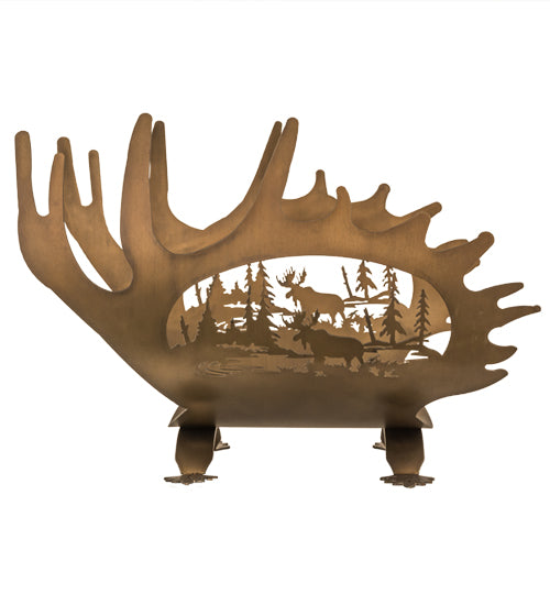 24"W Moose Antler Log Holder