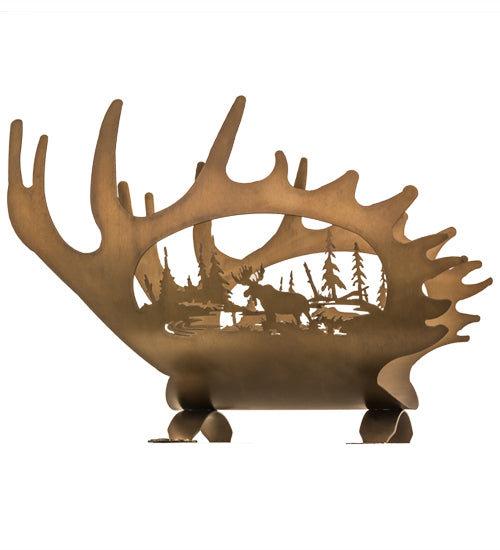 24"W Moose Antler Log Holder