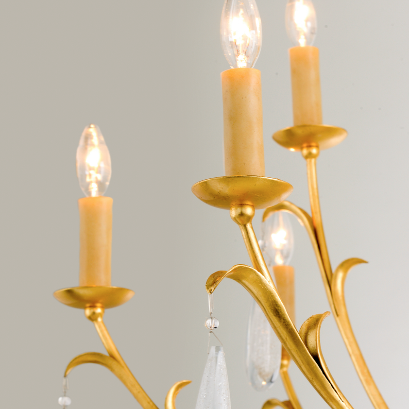 Prosecco Chandelier 51" - Gold Leaf