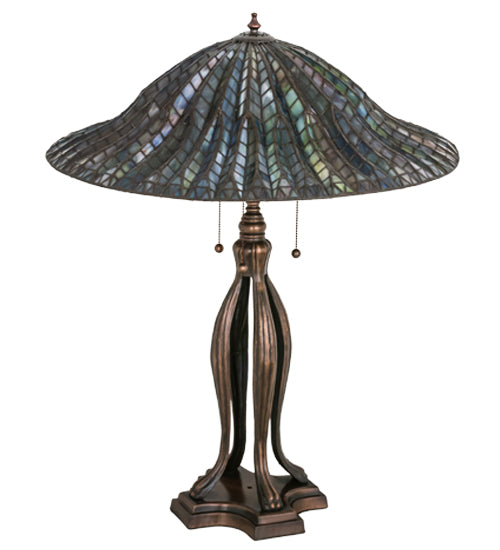 31"H Tiffany Lotus Leaf Table Lamp