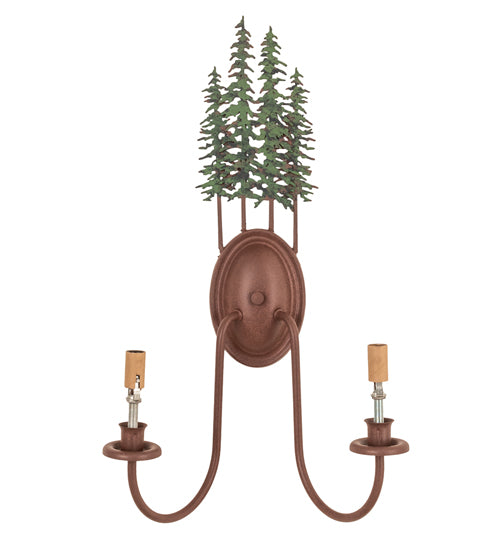 12.5" Wide Tall Pines 2 Light Wall Sconce