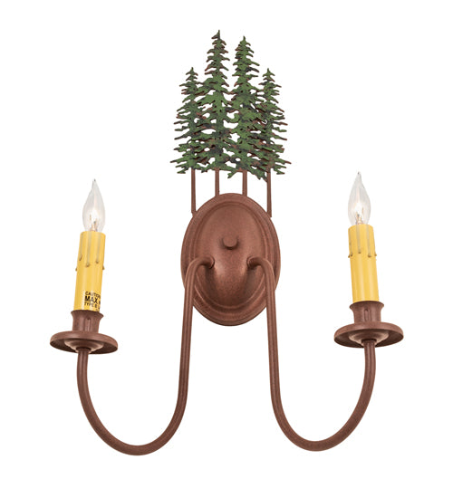 12.5" Wide Tall Pines 2 Light Wall Sconce