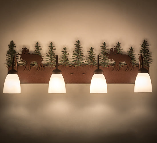 35"W Wandering Moose 4 Lt Vanity Light