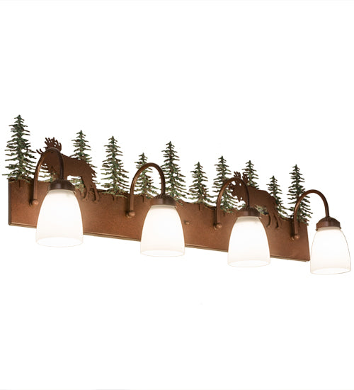 35"W Wandering Moose 4 Lt Vanity Light