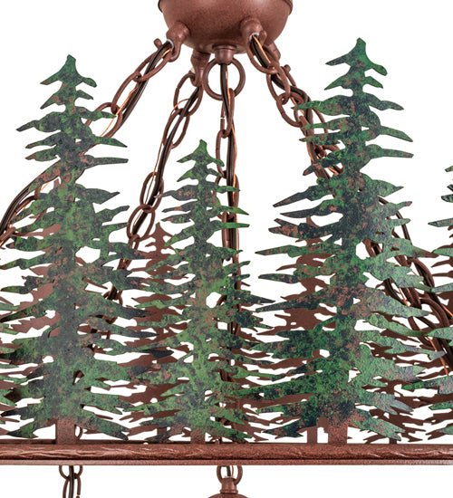 28" Wide Tall Pines 5 Light Chandelier