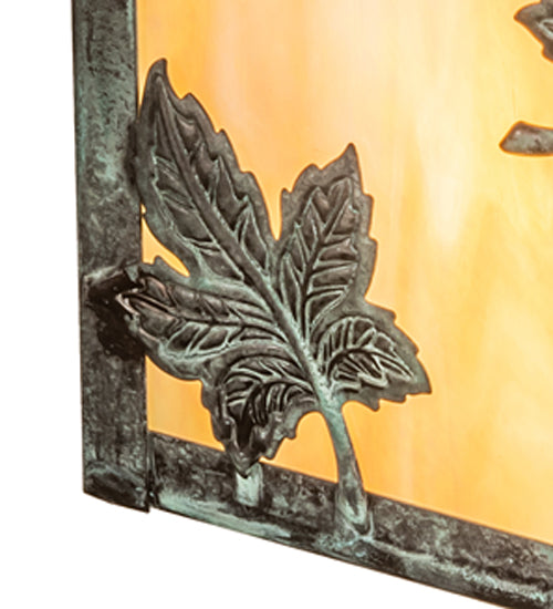 8" Wide Hyde Park Maple Leaf Wall Sconce