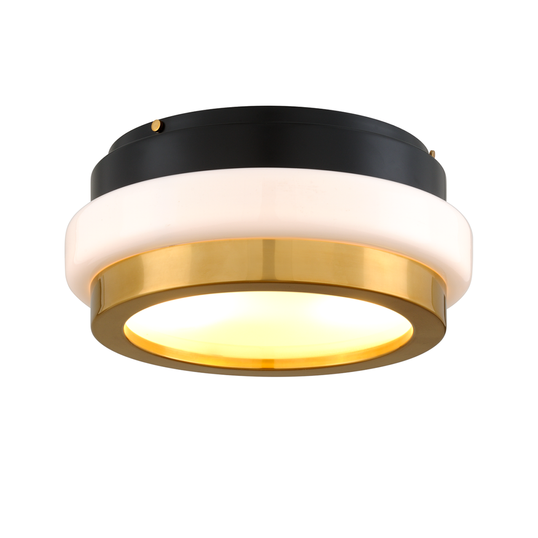 Beckenham Flush Mount - Vintage Polished Brass And Black