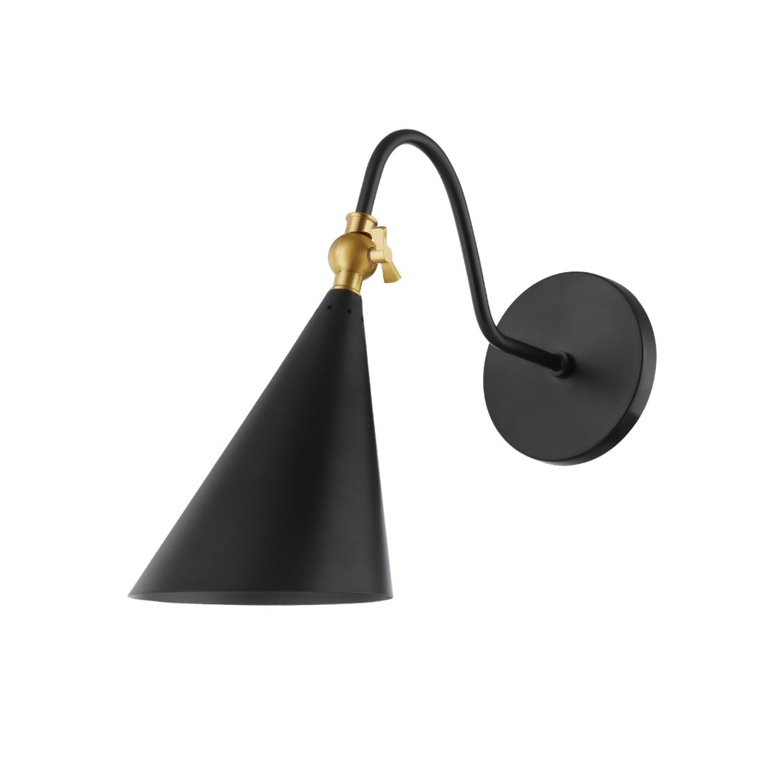 Lupe Wall Sconce - Aged Brass/Soft Black