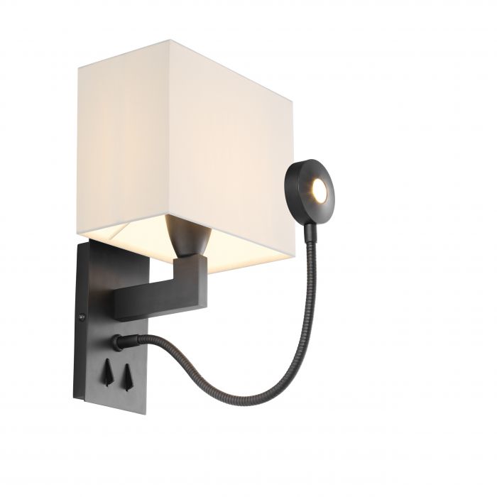 Wall Lamp Reading Bronze Finish Including Shade