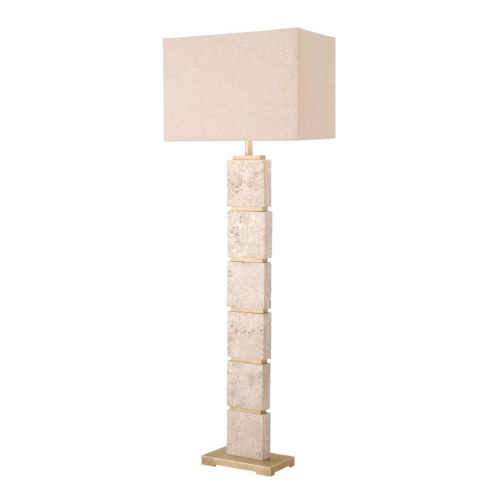 Floor Lamp Newton Travertine Including Shade