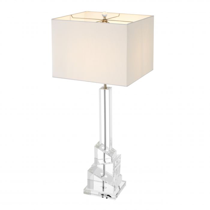 Table Lamp Modena Clear Crystal Glass Including Shade