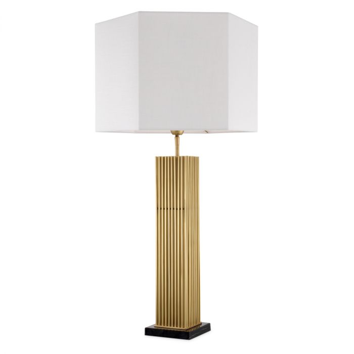 Table Lamp Viggo Antique Brass Finish Including Shade