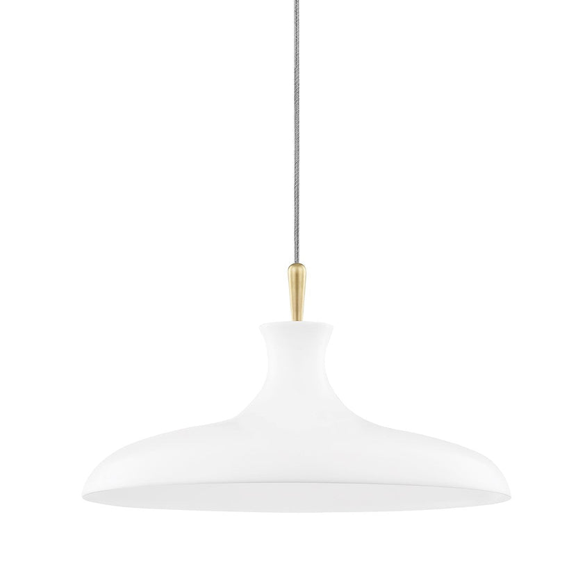 Cassidy Pendant 11" - Aged Brass/White